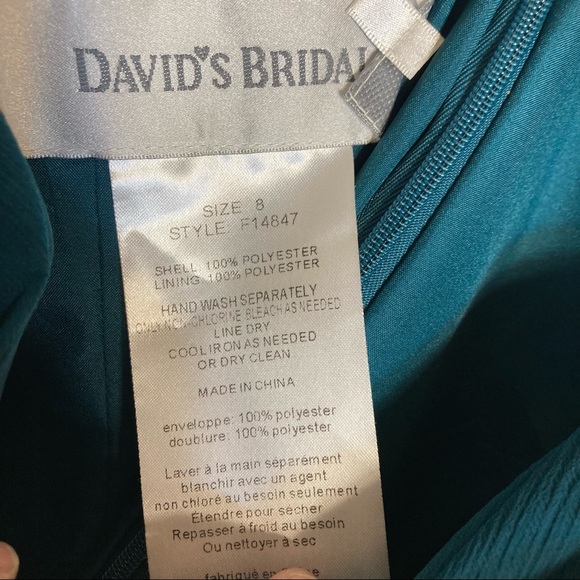 David’s Bridal Bridesmaid Strapless Dress Size 8 Gem Color - Picture 9 of 14